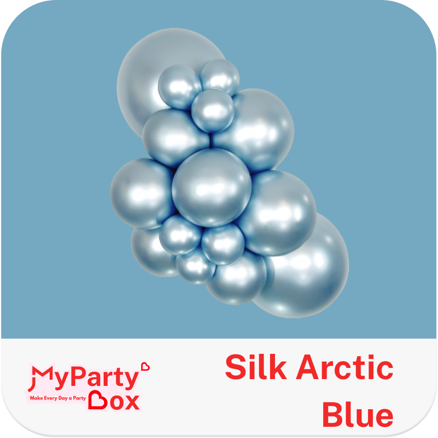 18" (45cm) Silk Arctic Blue Large Latex Balloon in balloon cluster