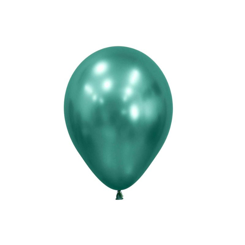 Single teal balloon on a white background