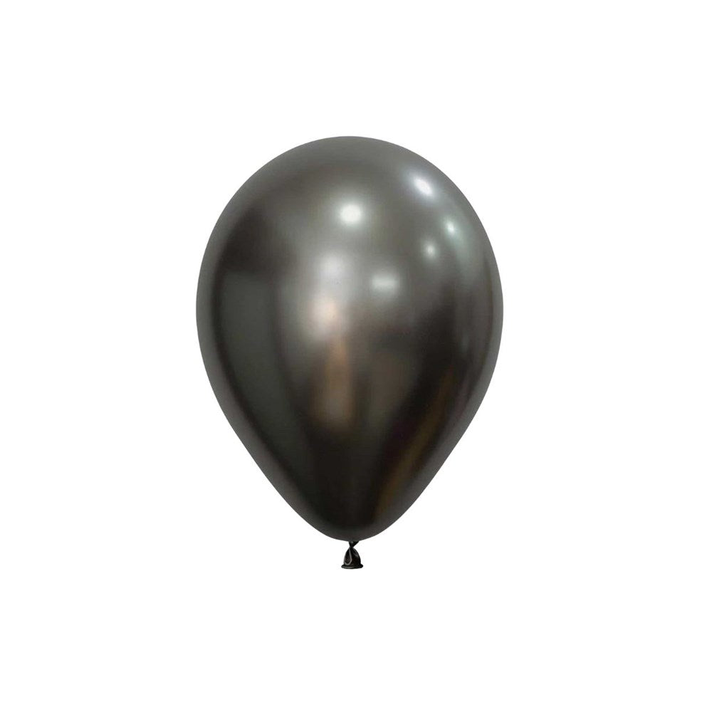 5" (12cm) Silk Midnight Grey Mini Latex Balloon
