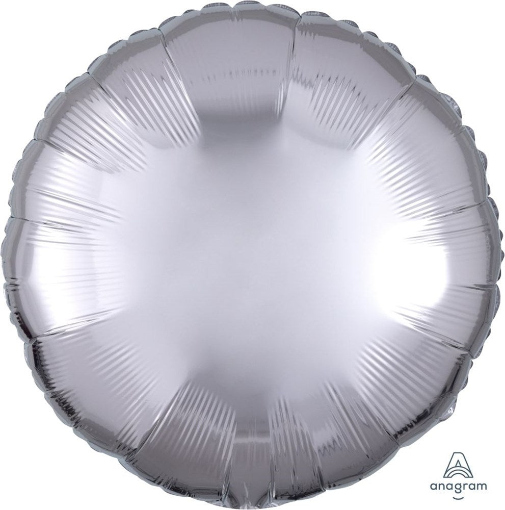 Silver foil balloon with Anagram logo on a white background