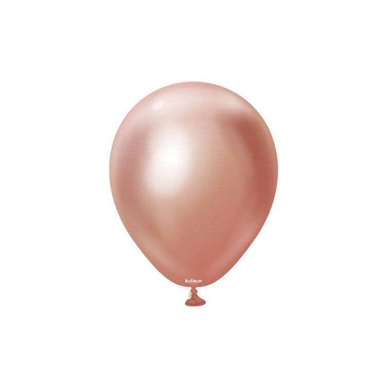 5" (12cm) Mirror Rose Gold Mini Latex Balloon
