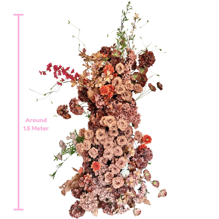 Rustic Romance – Terracotta & Blush Floral Column