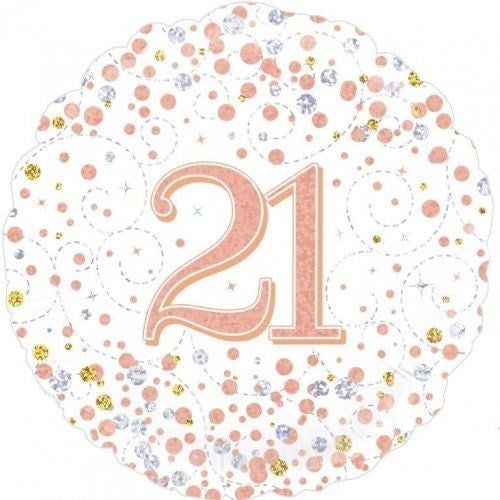 Decorative balloon with the number 21 on a white background