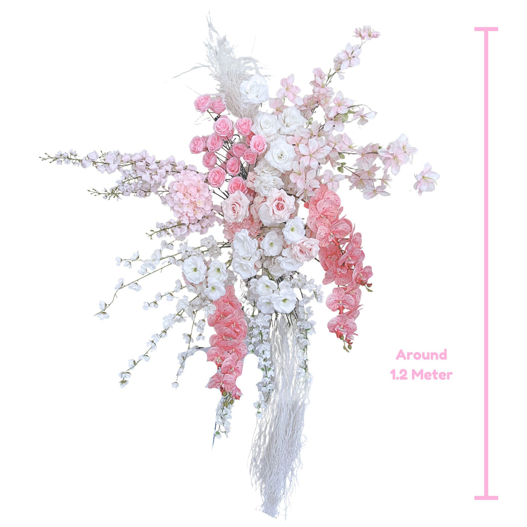Blushing Elegance - Soft Pink & White Floral Hanging Arrangement