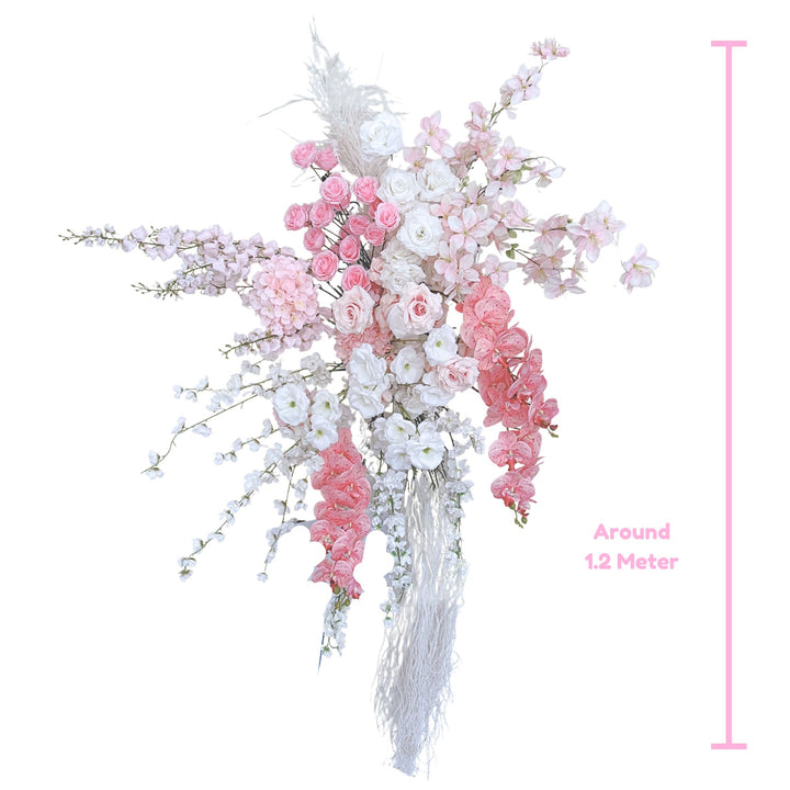 Blushing Elegance - Soft Pink & White Floral Hanging Arrangement
