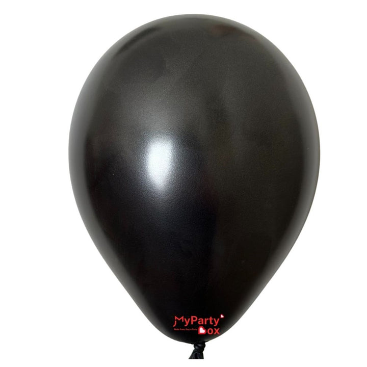 Metallic Black Latex Balloons Large Size