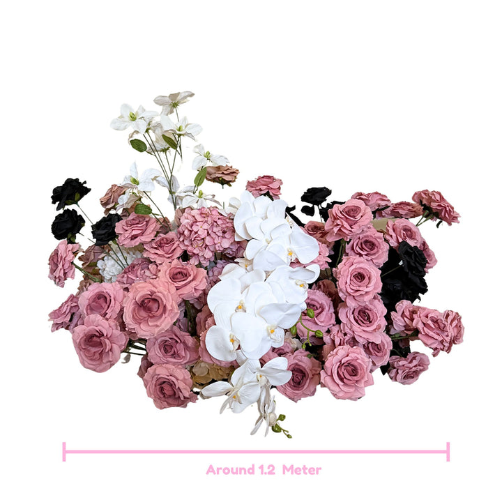 Moody Bloom - Dusty Rose, Black & White Floral Arrangement - Floor