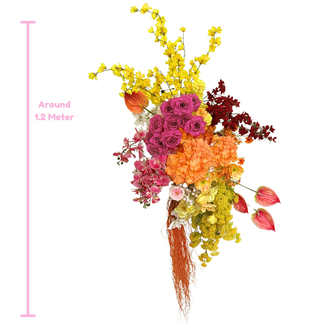 Fiesta Flora – Bright Pink, Yellow & Orange Hanging Floral Arrangement