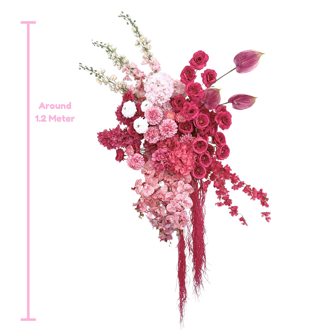  Berry Blush – Deep Pink & Rosé Hanging Floral Arrangement