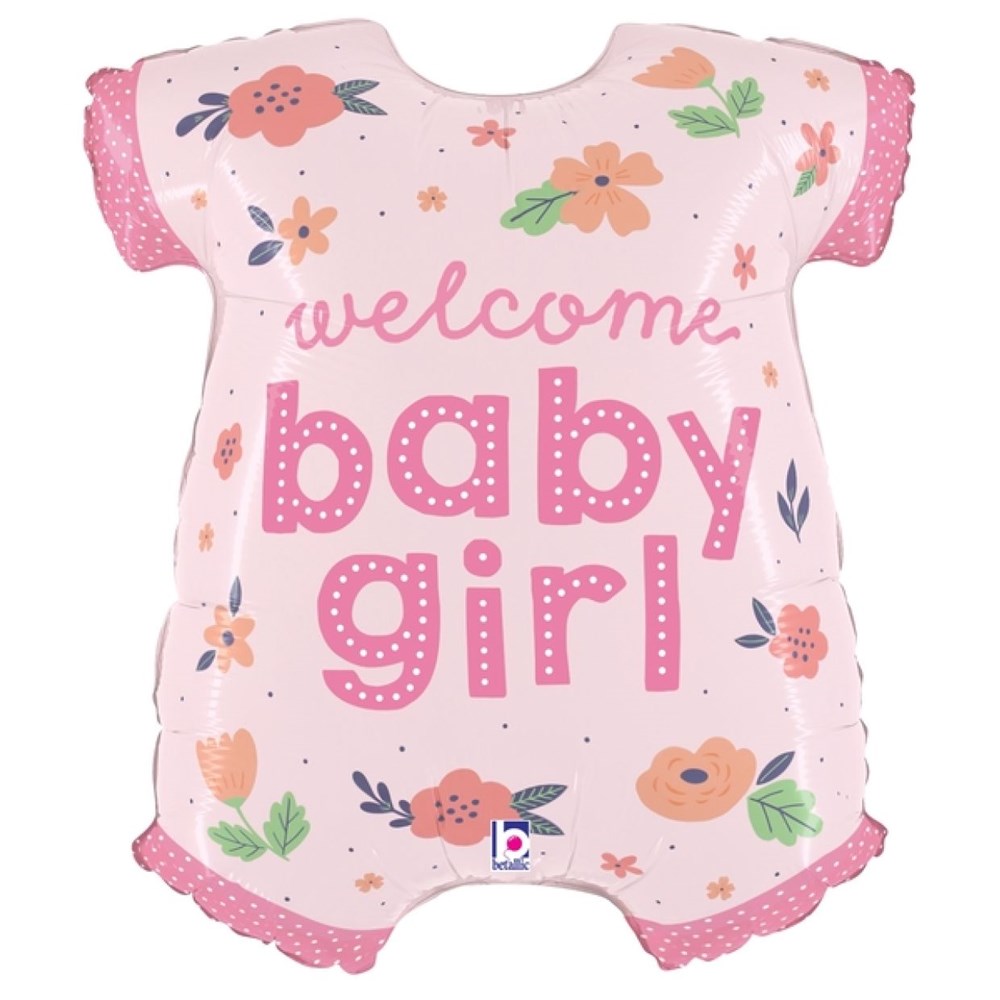 Welcome Baby Girl Onesie Foil Shape Balloon