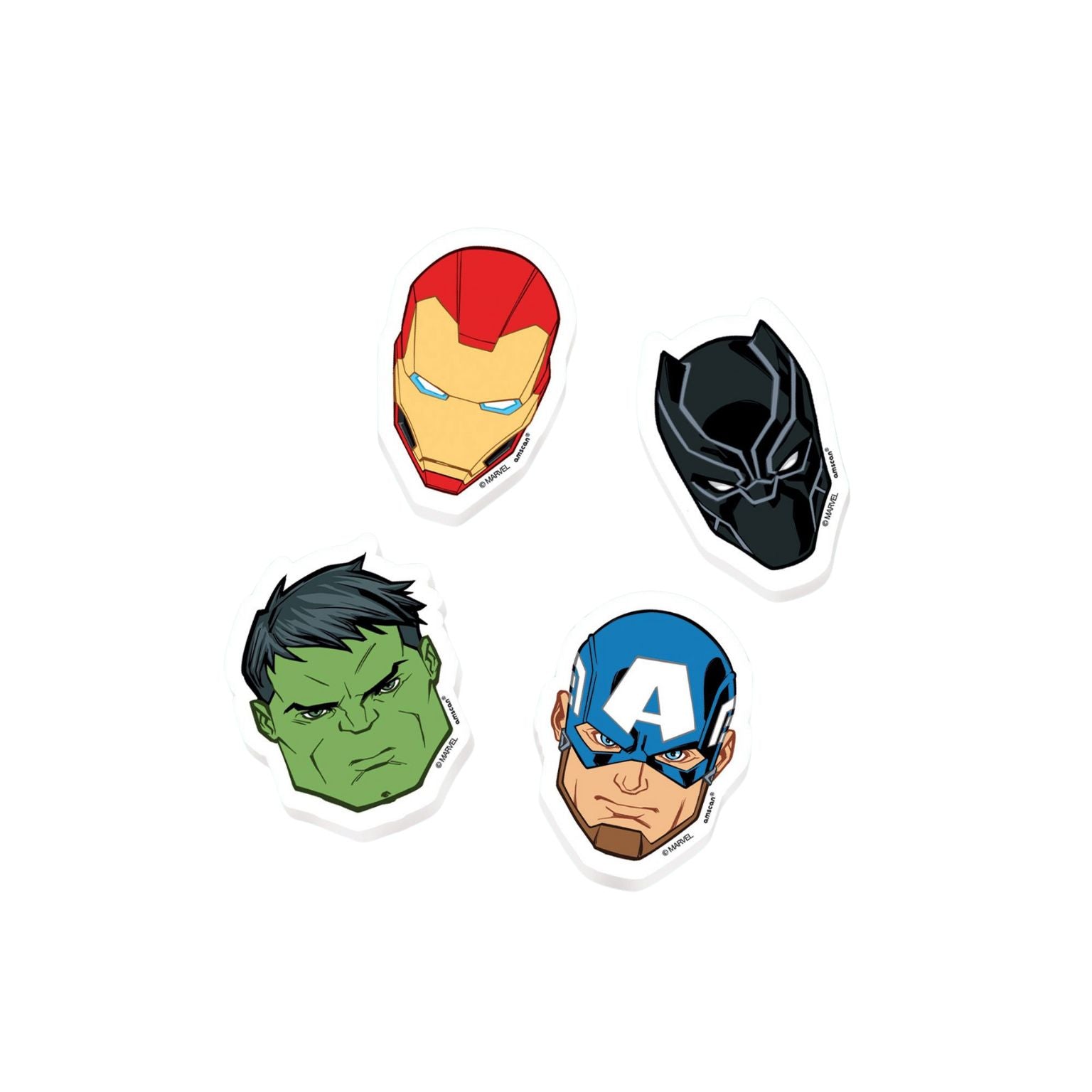 Anagram Avengers Powers Unite Erasers Party Favors with four Avenger figures Head