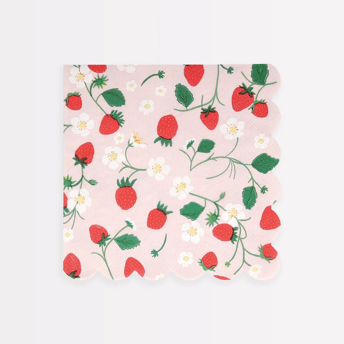 Meri Meri Strawberry Pattern Large Napkins (PK16)