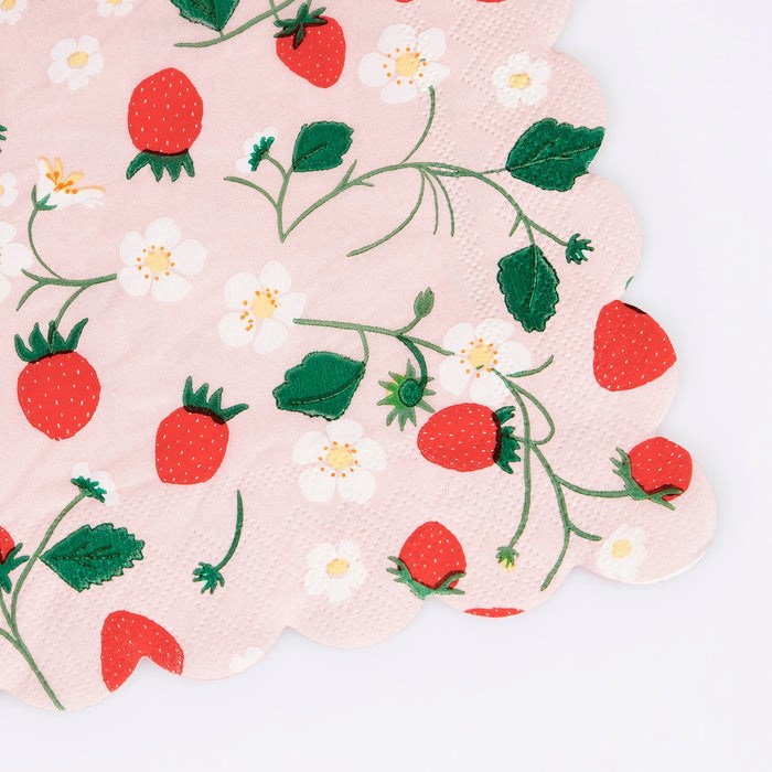 Meri Meri Strawberry Pattern Large Napkins (PK16)