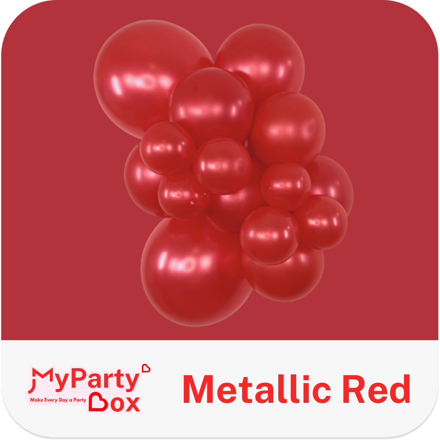Sempertex Metallic Red Latex balloon Cluster