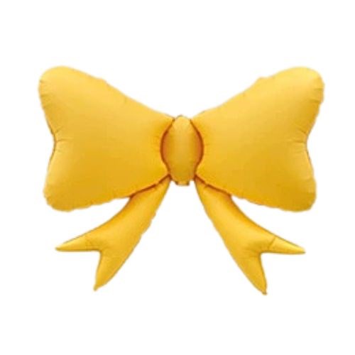 Matte Yellow Bow Foil Shape Balloon