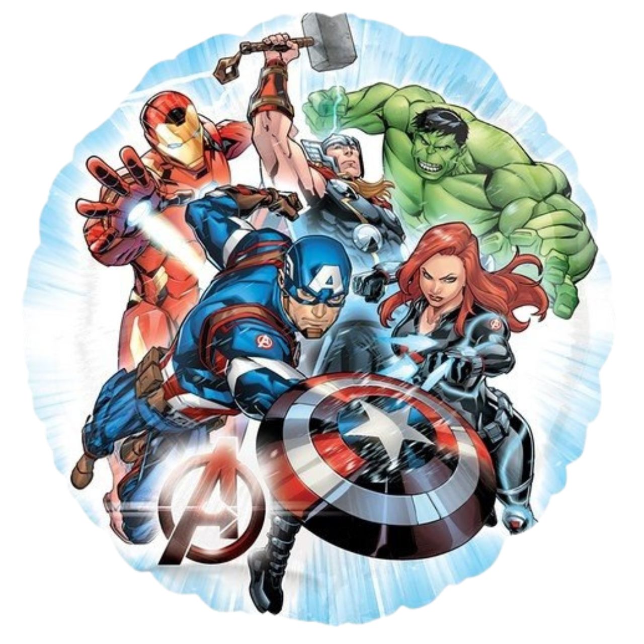Anagram Avengers Foil Round Balloon with Avenger Figures