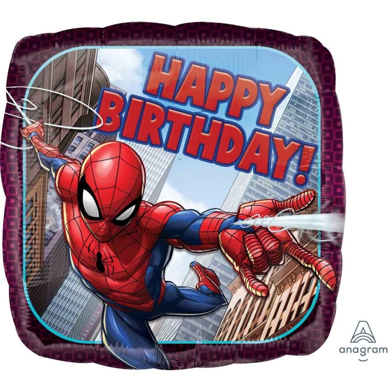Spider-Man Square Happy Birthday Foil Balloon