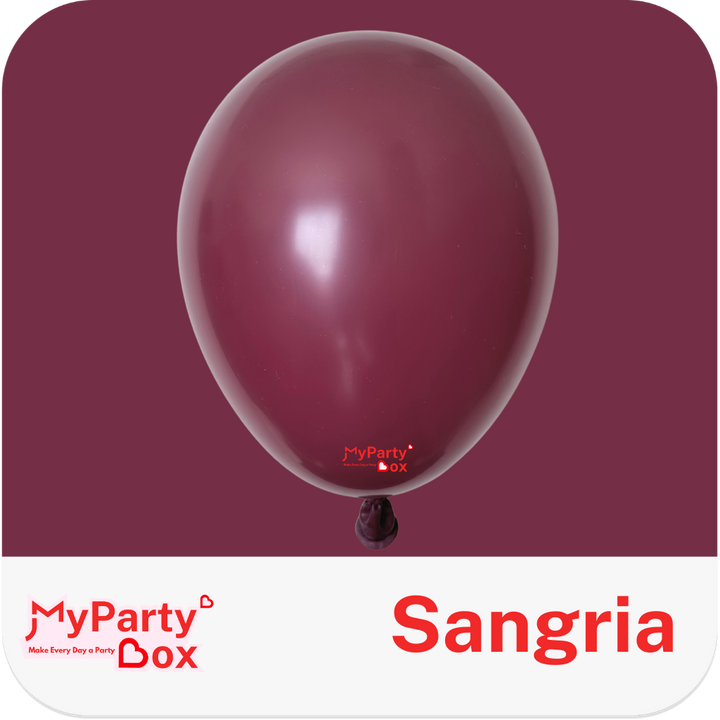Tutex Sangria Latex Balloon Color Chart