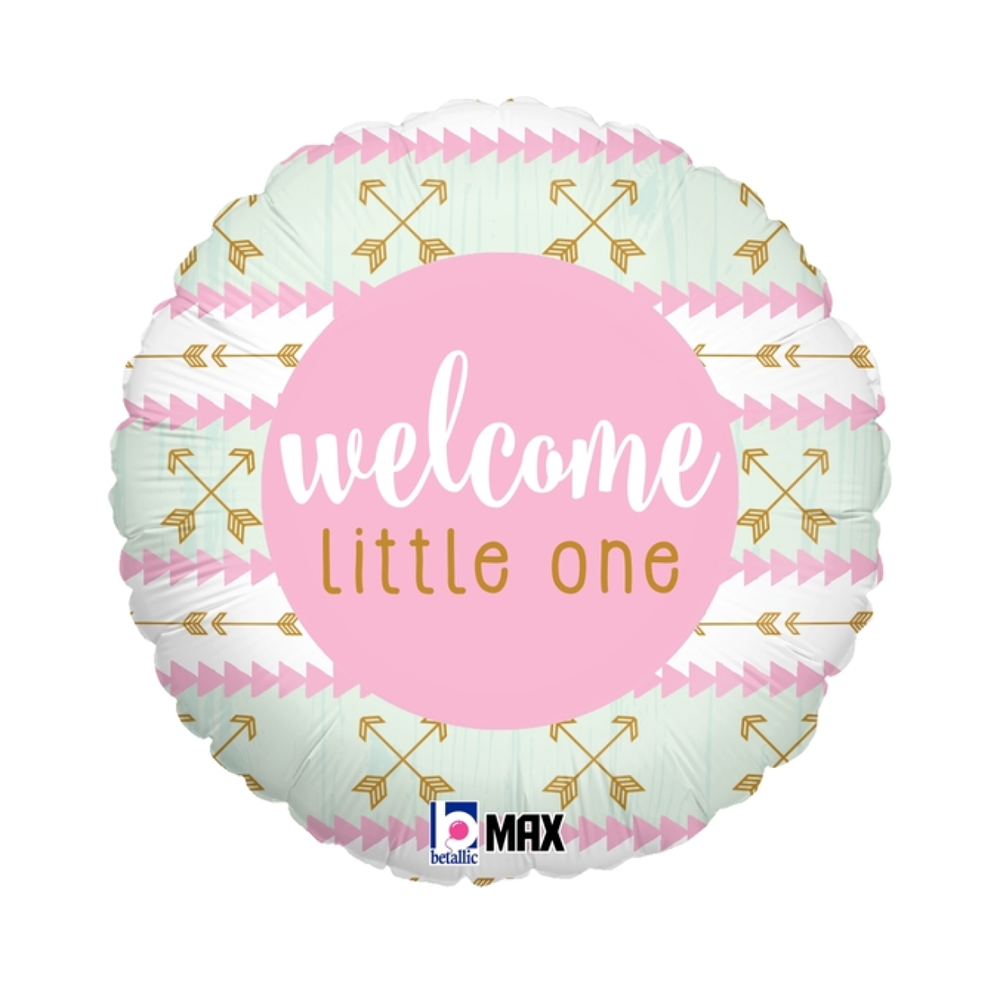 Welcome Little One Pink Foil Round Balloon