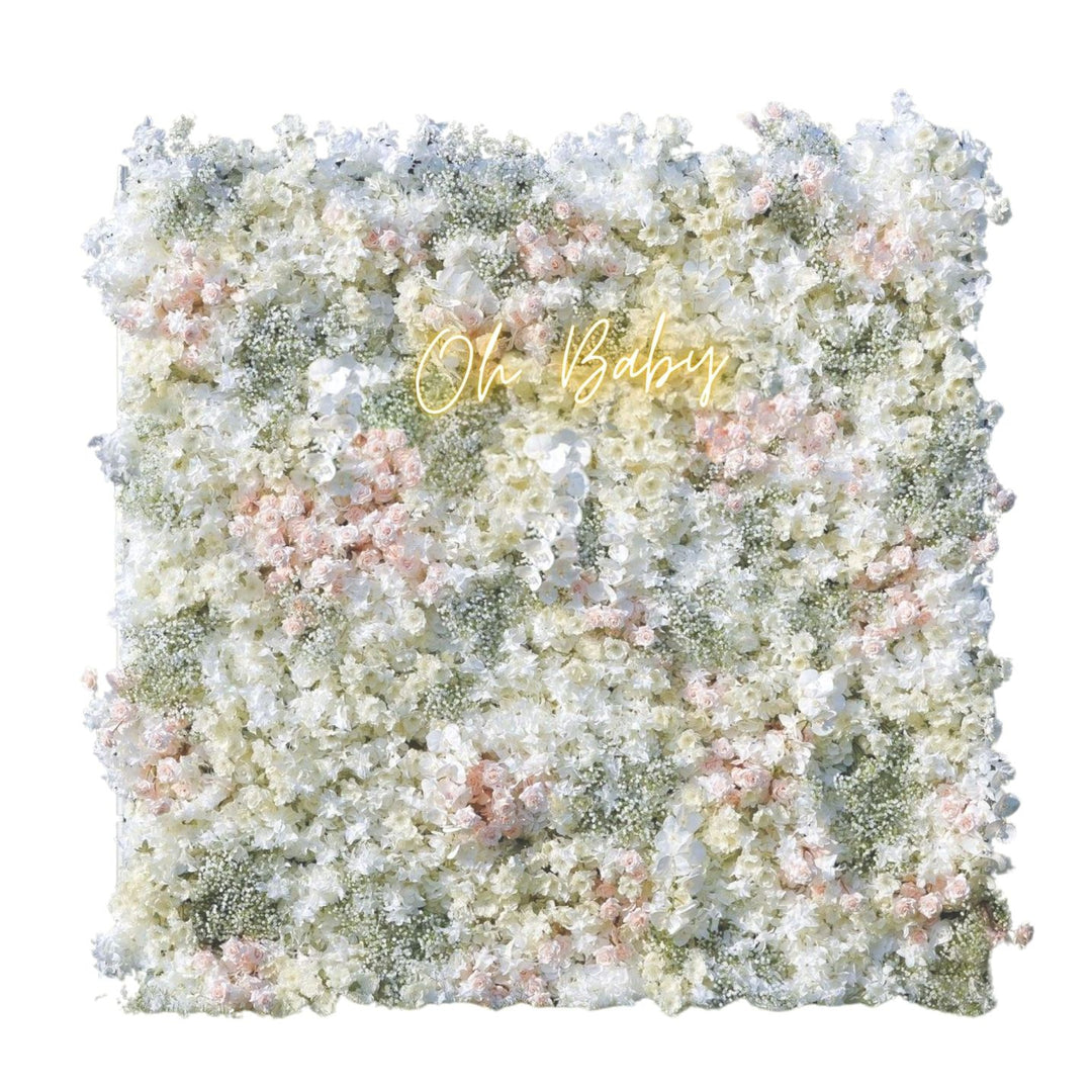 Decorative background with 'Oh Baby!' text in gold, featuring pastel colors.