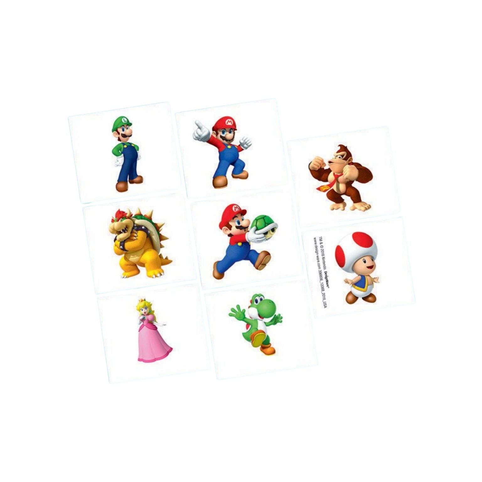 Amscan Super Mario Brothers Tattoos (PC8)