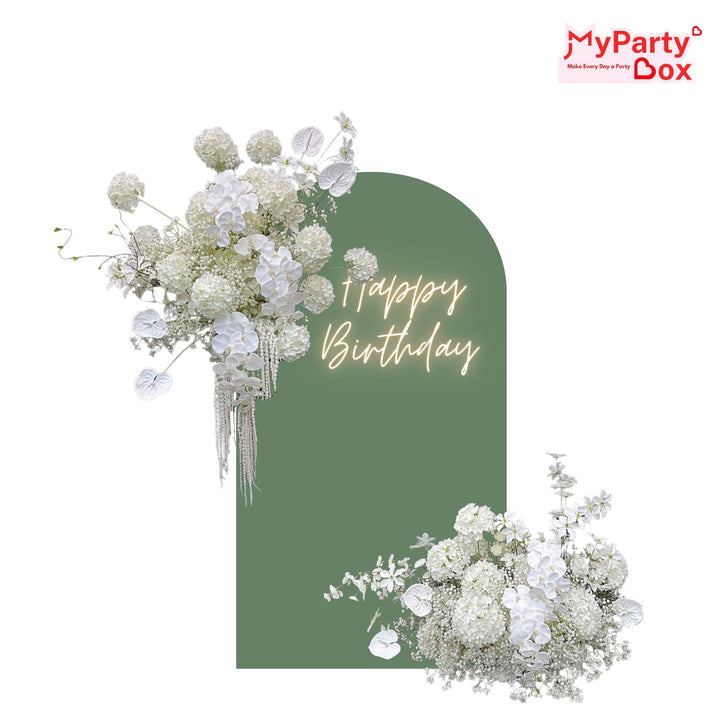 Pastel Pink Backdrop & Soft Pink Floral Arrangement Bundle