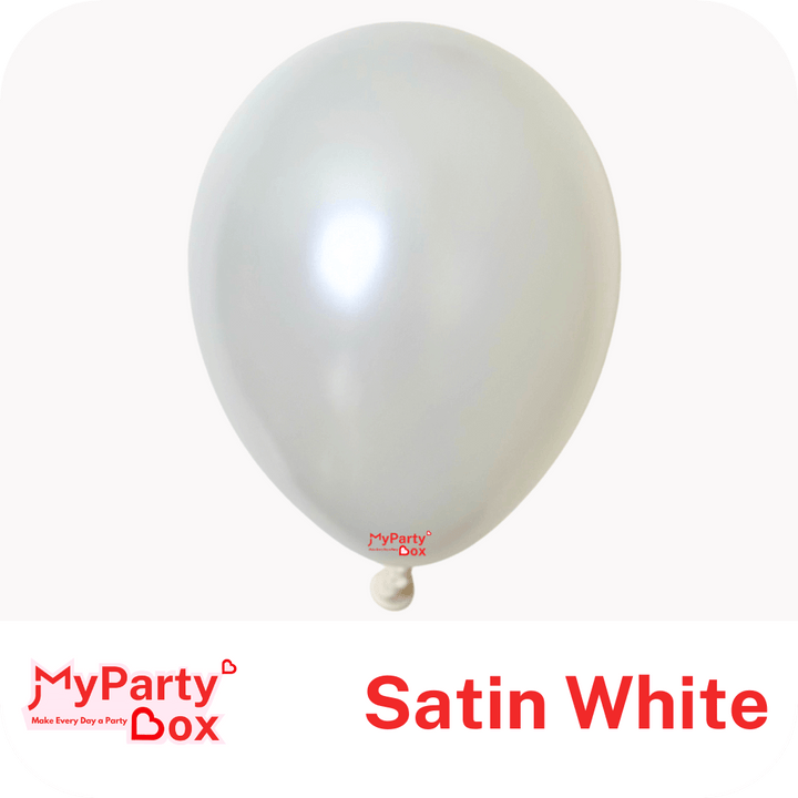12" (30cm) Satin White Regular Latex Balloon