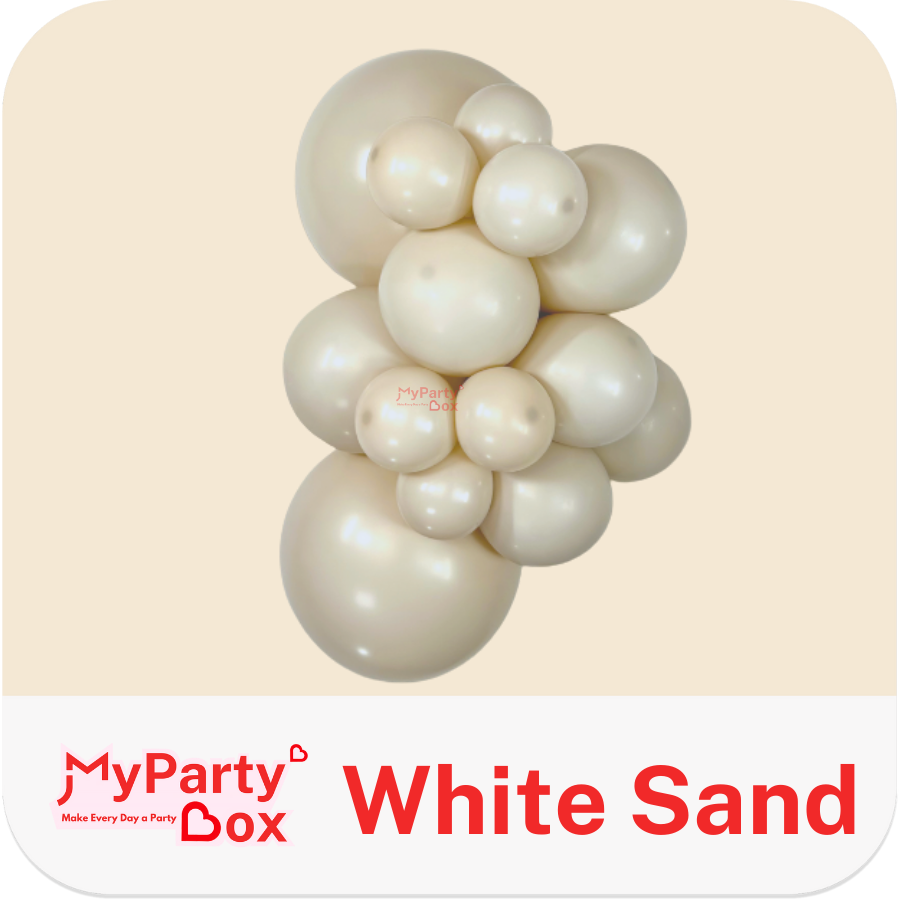 Sempertex White Sand latex Balloon Cluster