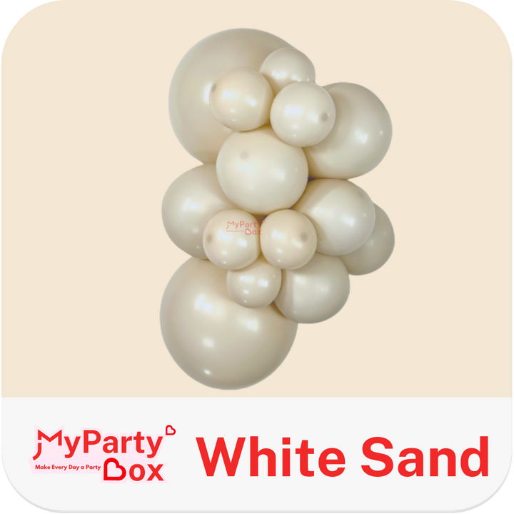 Sempertex White Sand latex Balloon Cluster
