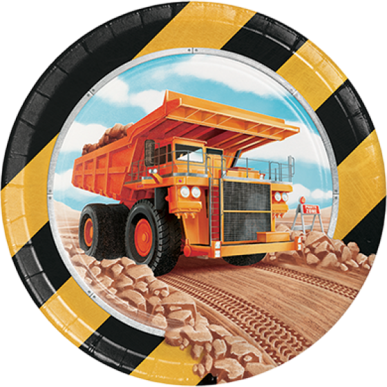 Big Dig Construction Lunch Paper Plates (PK8)