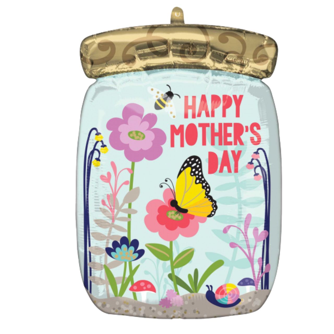 Happy Mother's Day Mason Jar XL Shape Foil Balloon