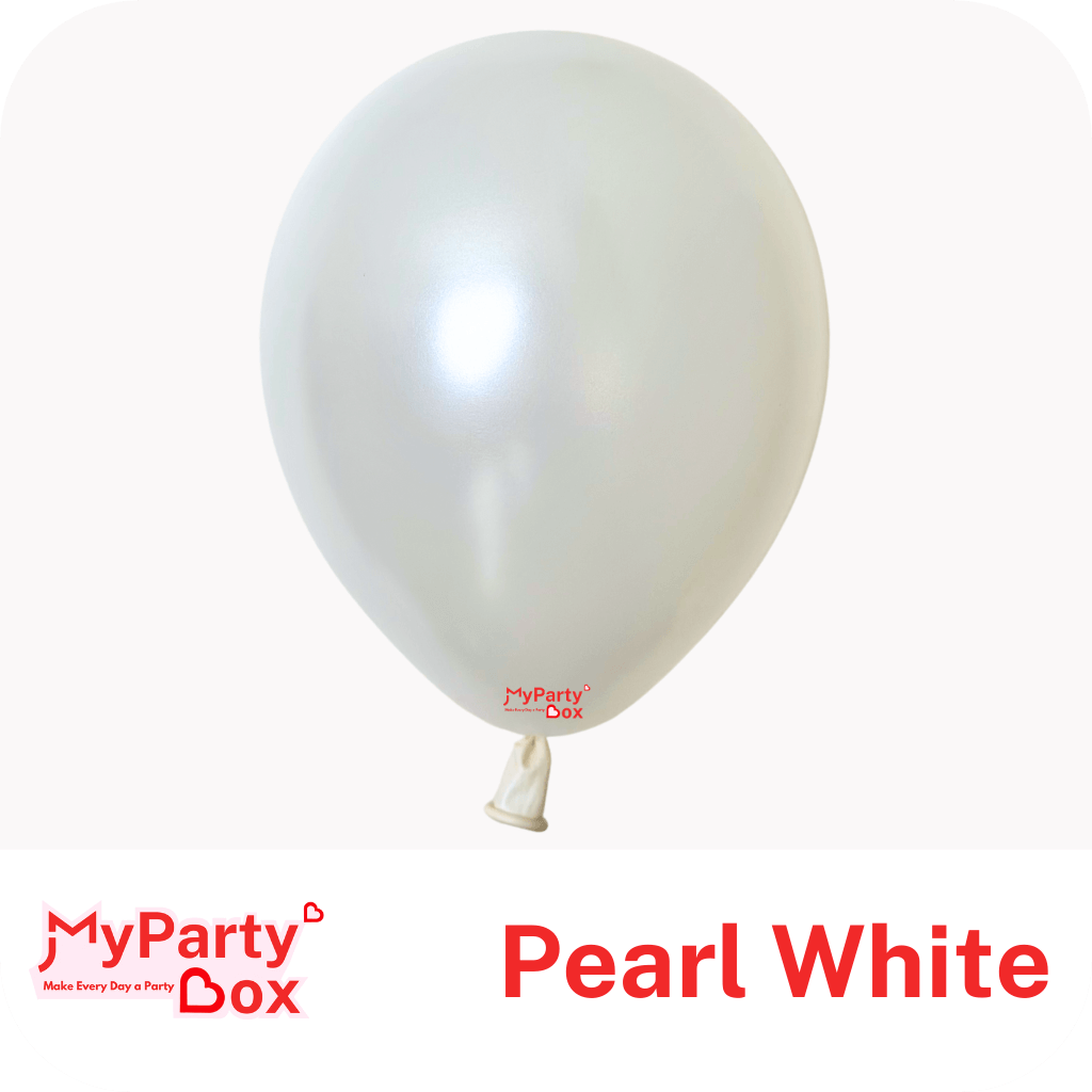 5" (12cm) Pearl White Mini Latex Balloon