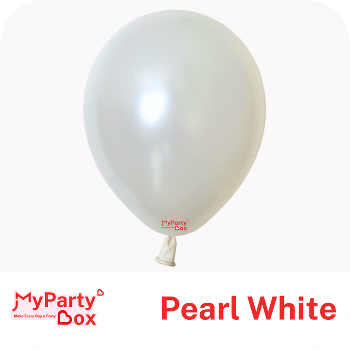 5" (12cm) Pearl White Mini Latex Balloon