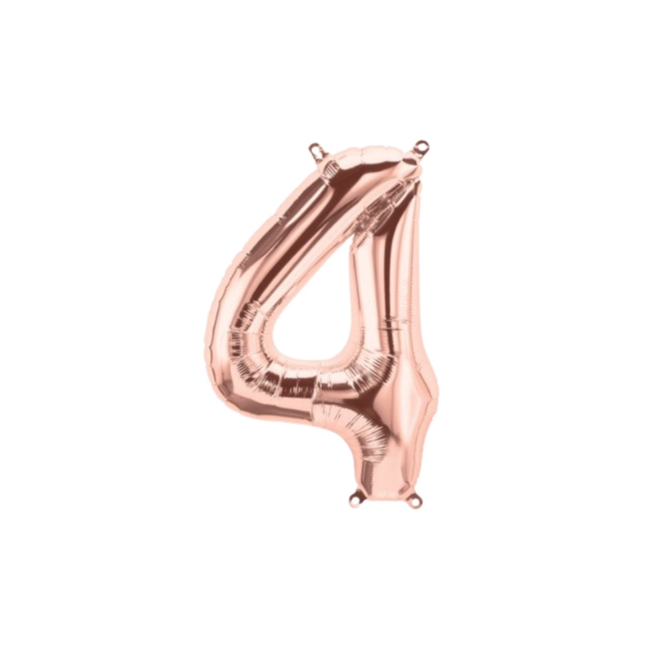 16" (41cm) Rose Gold Foil Number Balloon - 4 (Air-Fill)