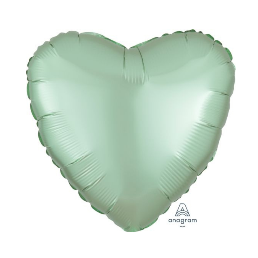 Satin Luxe Mint Green Heart Foil Balloon