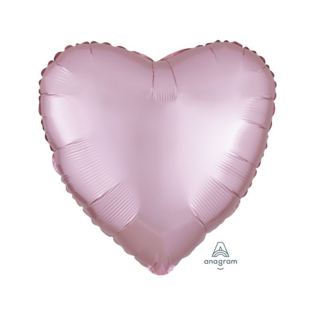 Satin Luxe Pastel Pink Heart Foil Balloon