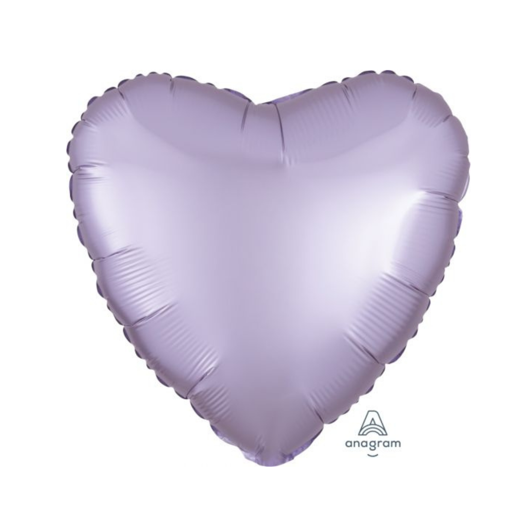 Anagram Foil Solid Colour Heart 45cm (18") Satin Luxe Pastel Lilac - packaged