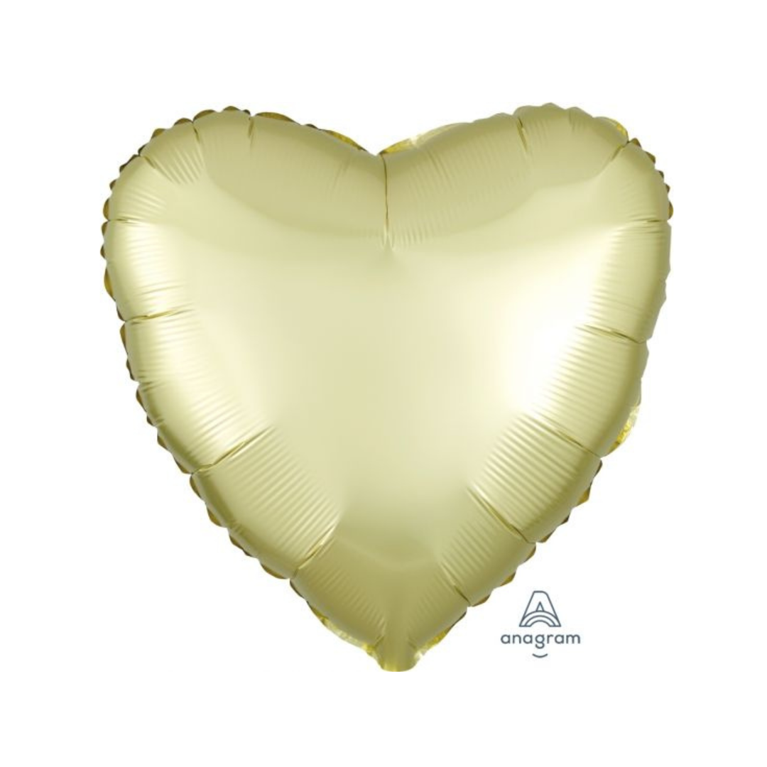 Satin Luxe Pastel Yellow Heart Foil Balloon
