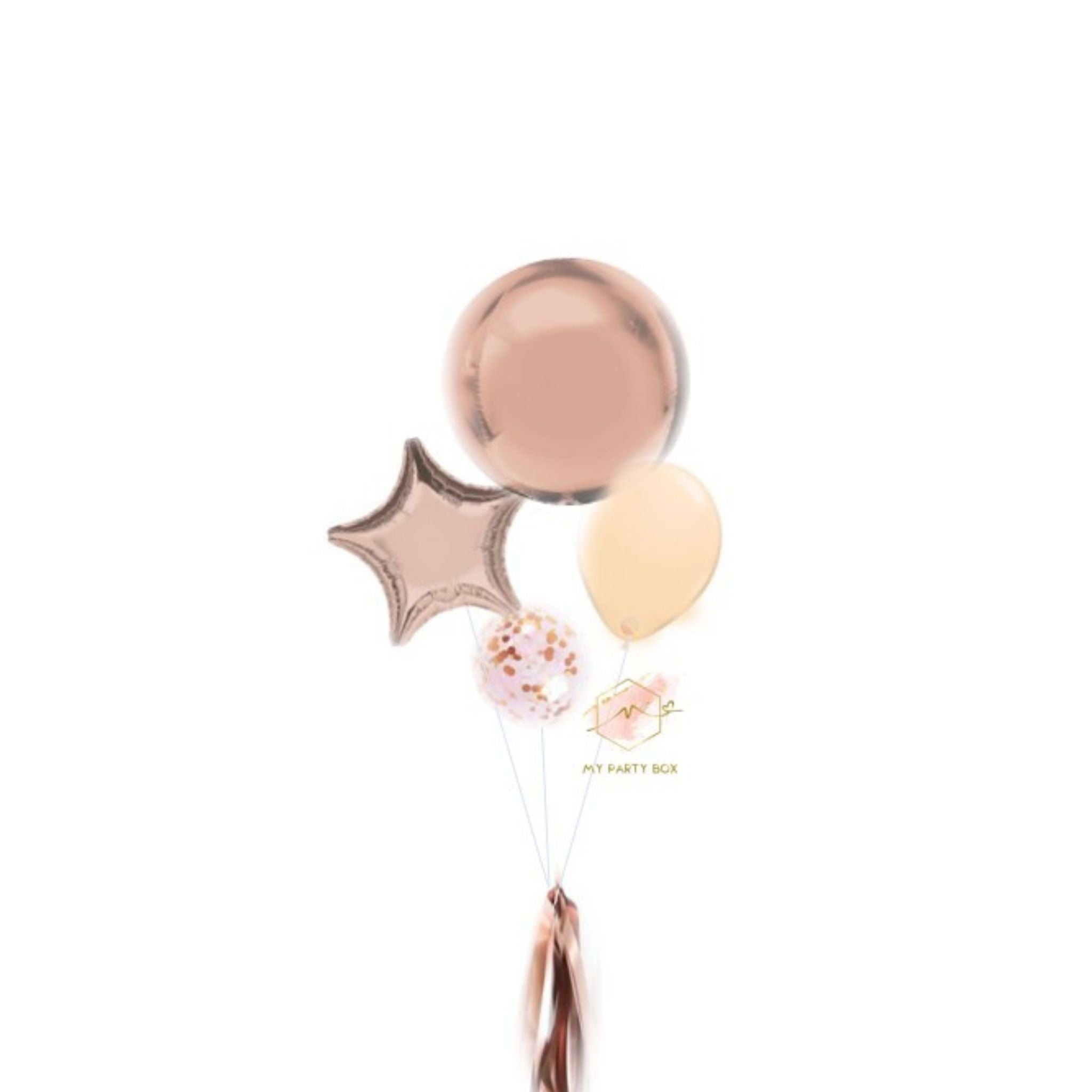 My Party Box Rose Gold Basic Balloon Bouquet