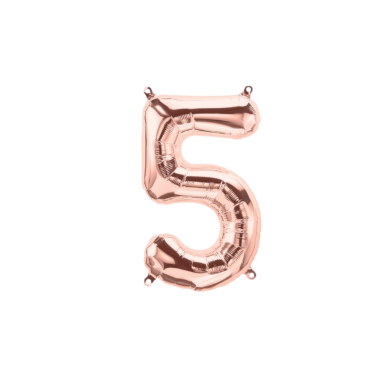 16" (41cm) Rose Gold Foil Number Balloon - 5 (Air-Fill)