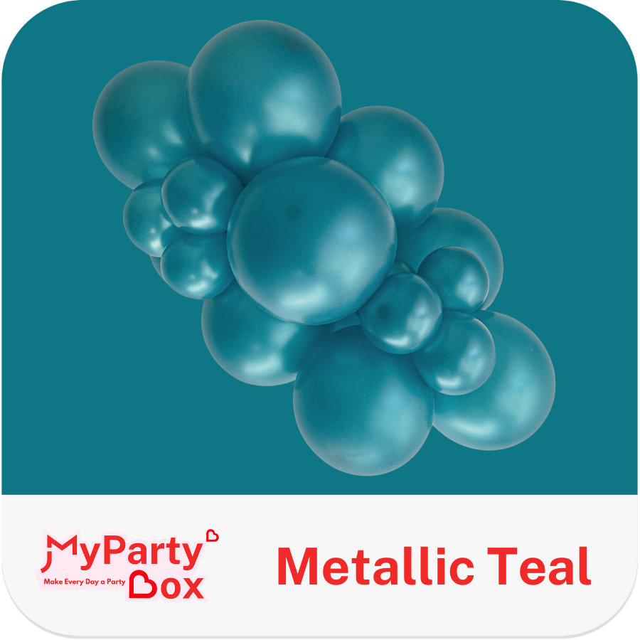 Tuftex Metallic Teal Latex Balloon Cluster