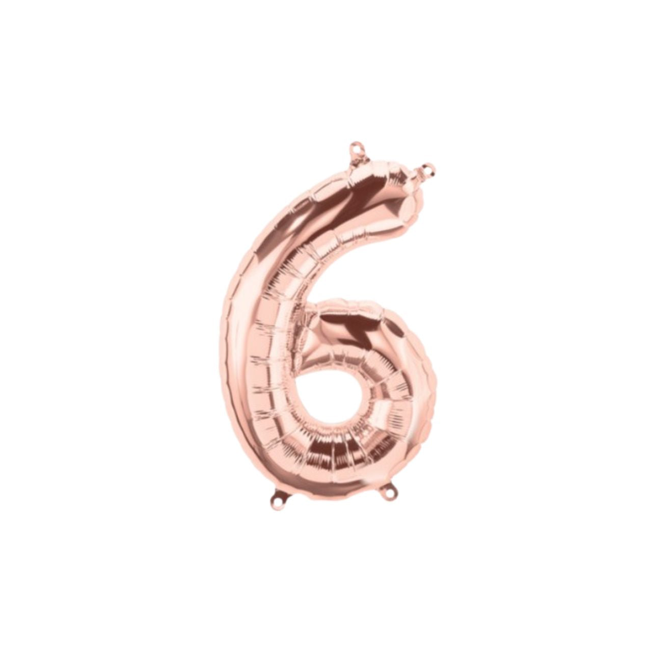 16" (41cm) Rose Gold Foil Number Balloon - 6 (Air-Fill)
