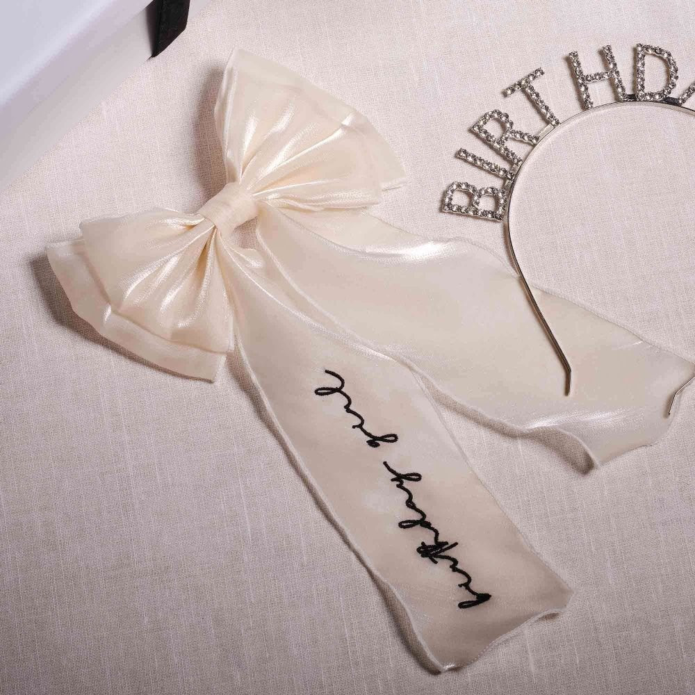 Happy Bowday Hair Bow (1PC)