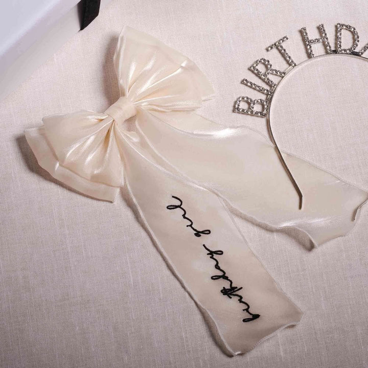 Happy Bowday Hair Bow (1PC)