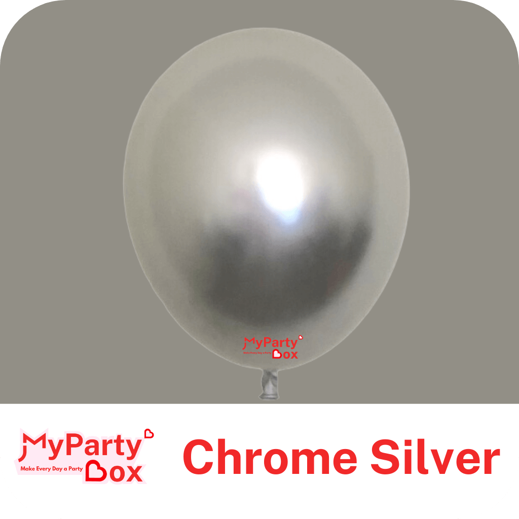 11" (28cm) Chrome Silver Latex Balloon