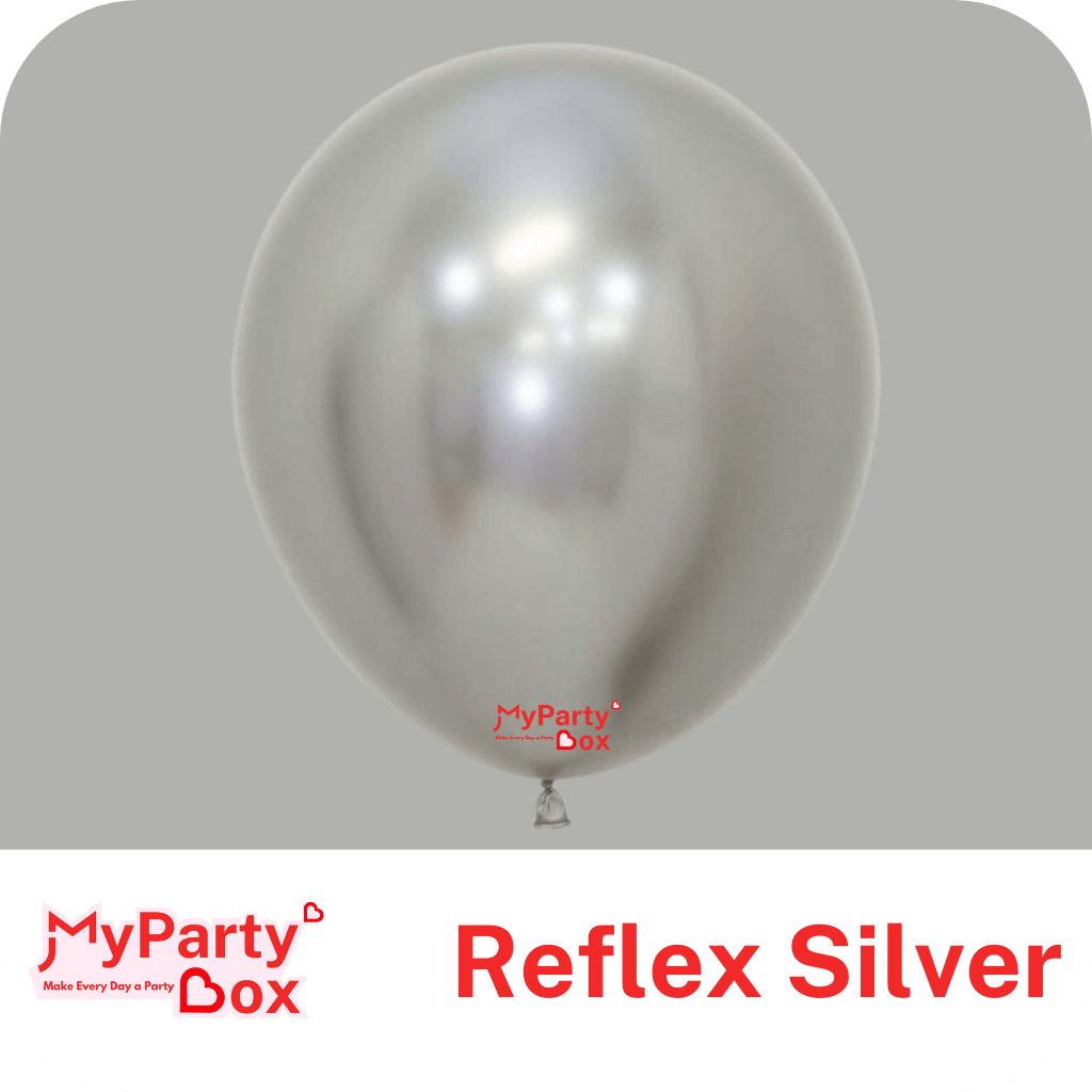 12" (30cm) Reflex Silver Regular Balloon