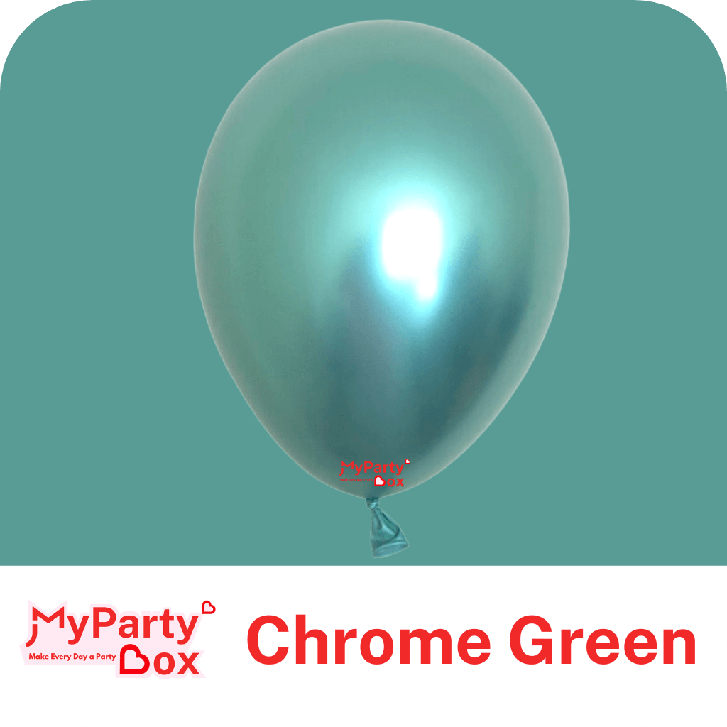 11" (28cm) Chrome Green Latex Balloon