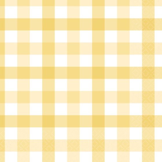 Pastel Yellow Gingham Lunch Napkin (PK16)