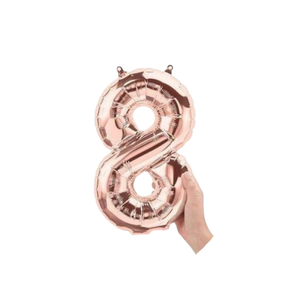 16" (41cm) Rose Gold Foil Number Balloon - 8 (Air-Fill)
