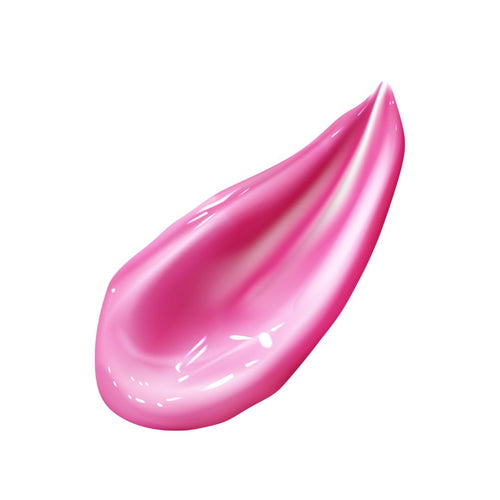 Pink cream smear on white background.